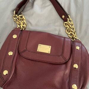 Michael Kors Brown and Gold Shoulder Bag with Chain Strap